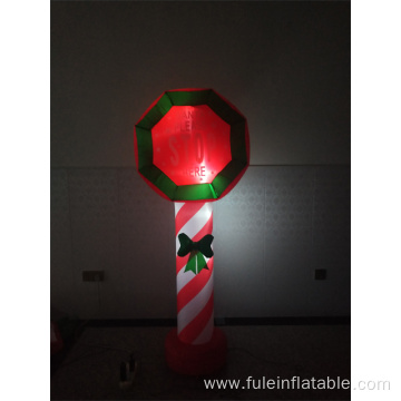 Holiday inflatable Santa Stop Here for Christmas decoration